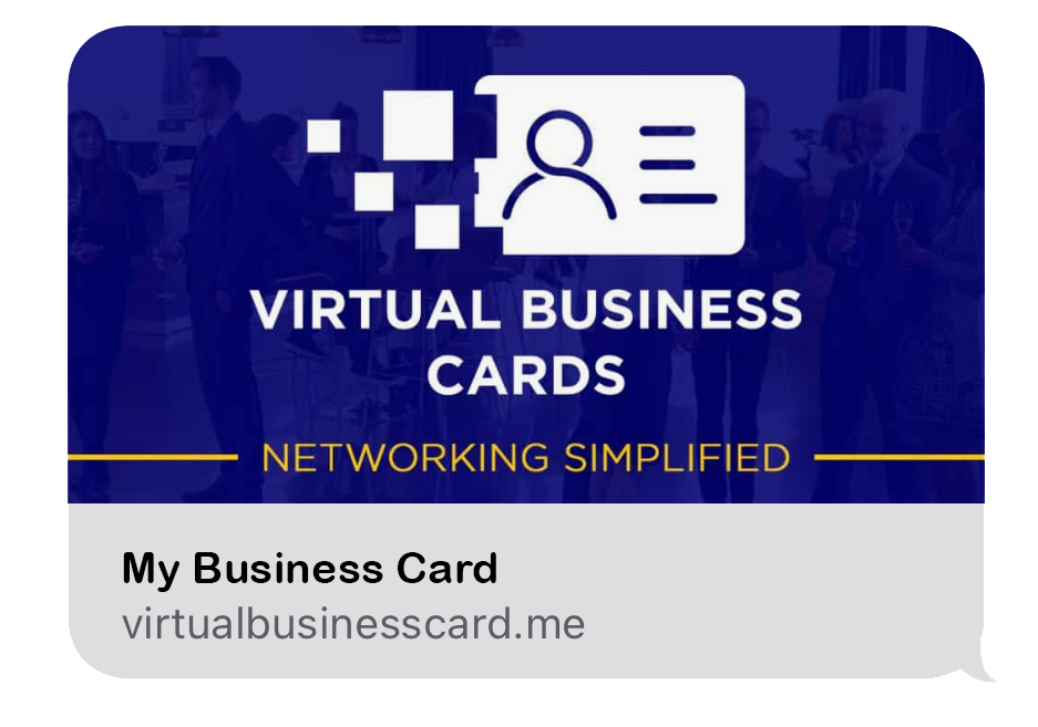 Sharing virtual business card by text message